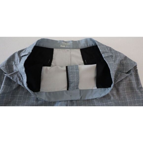 Nike 639801 088 Men's Sz 40 Gray Plaid Dri-Fit Tour Performance Golf Shorts - Picture 7 of 9